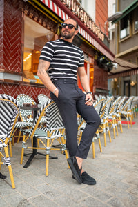 Bojoni Bath Jet Black Slim Fit Chino Pants
