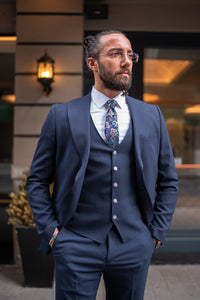 Bojoni Doral Slim Fit Classic Navy Blue Suit