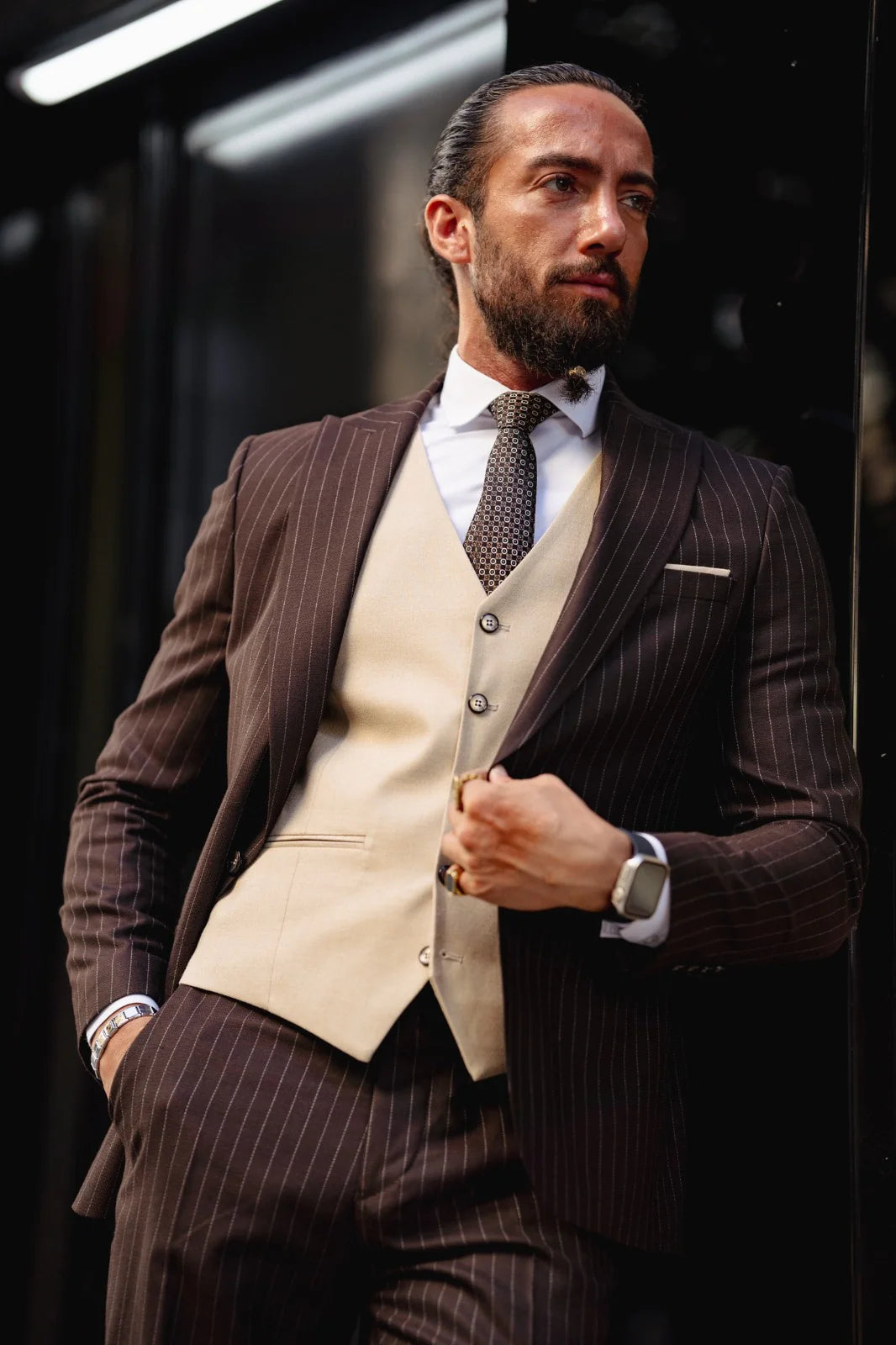 Bojoni Benevento Brown Slim Fit   Suit