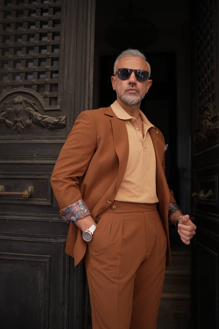 Bojoni Palermo Camel Slim Fit 2 Piece  Suit