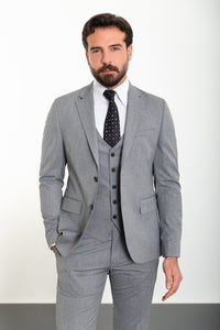 Bojoni Trivento Gray Dayton Classic Slim Fit Suit