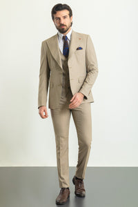 Bojoni Trivento Beige Slim Fit Suit