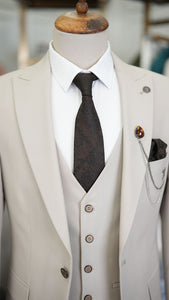 Bojoni Burnley Cream  Slim Fit Suit