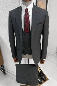 Bojoni Ravenna Slim Fit High Quality Anthracite Woolen Suit
