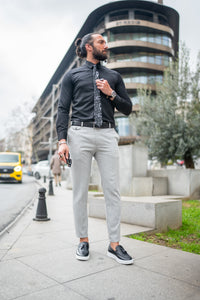 Bojoni Elko Gray Slim Fit Chino Pants