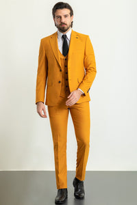 Bojoni Trivento Mustard Slim Fit Suit