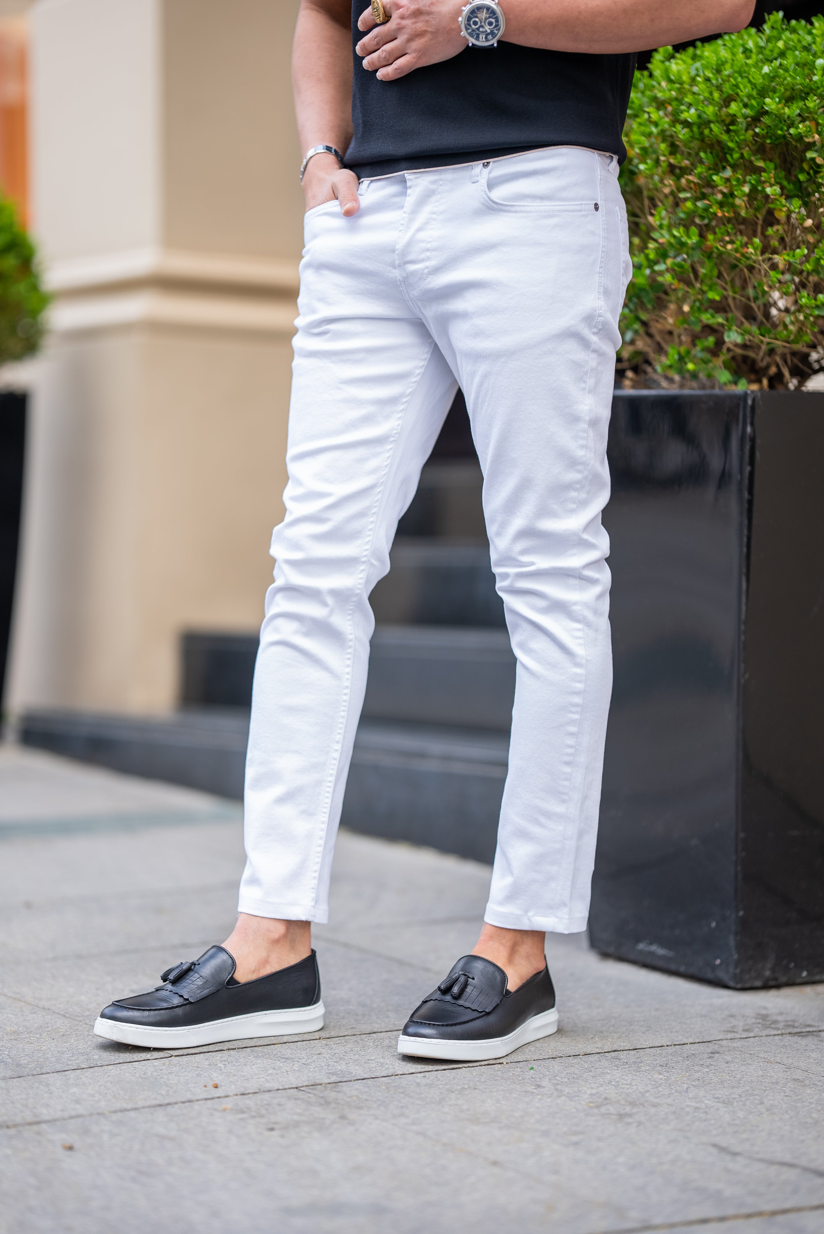 Bojoni Denver White Slim Fit Jeans