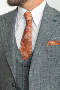 Bojoni Trivento Light Blue Patterned Vest Slim Fit Suit