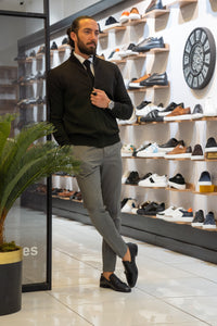 Bojoni Bath Dark Gray Slim Fit Chino Pants
