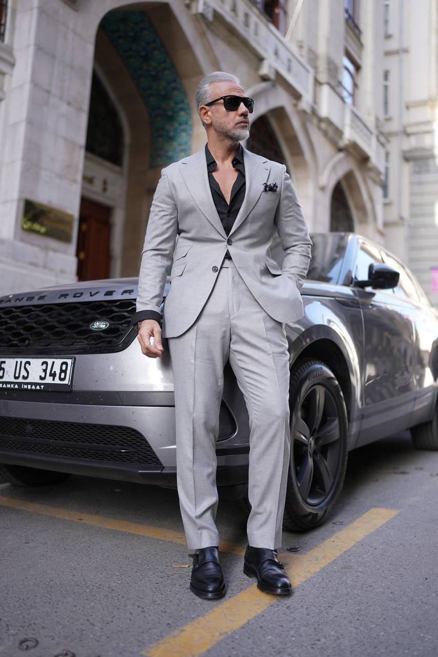 Bojoni Palermo Gray Slim Fit 2 Piece  Suit