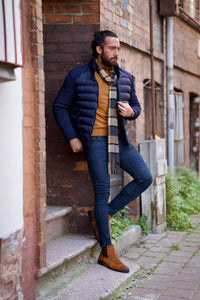 Rick Slim Fit Dark Blue Stuffed Jacket