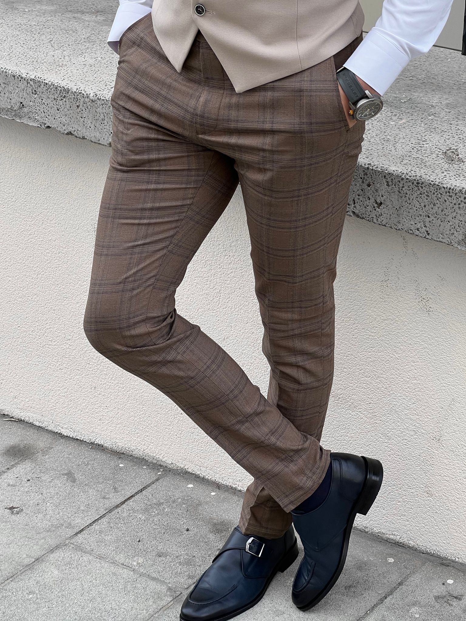 Louis Slim fit High Quality Brown Pants