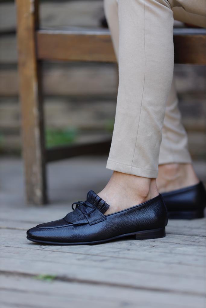 Bojoni Uluwatu Double Buckle Black Detailed Loafer