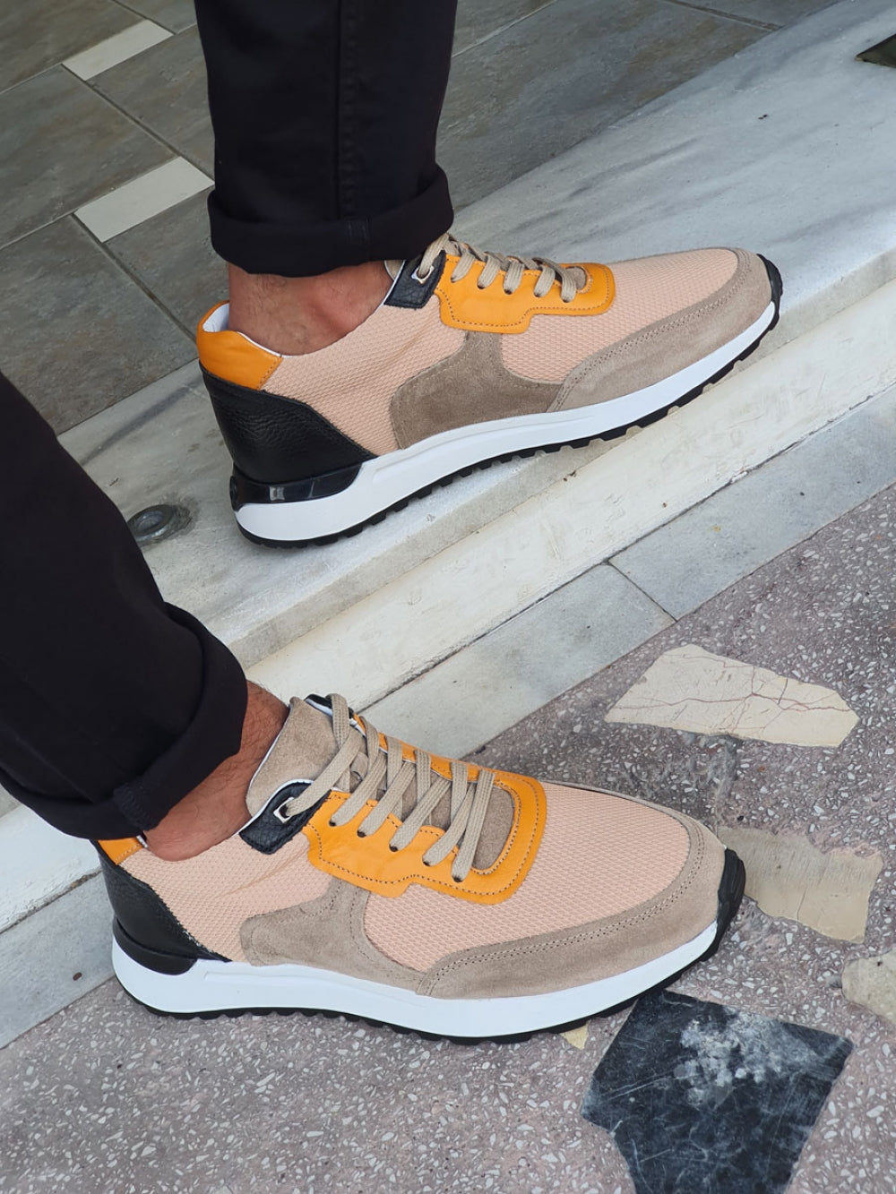 Bano Yellow Lace-up Suede Leather Shoes-baagr.myshopify.com-shoes2-brabion