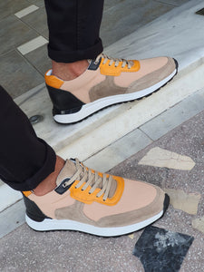 Bano Yellow Lace-up Suede Leather Shoes-baagr.myshopify.com-shoes2-brabion
