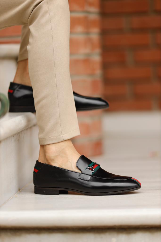 Bojoni Uluwatu  Custom Striped Black Loafer