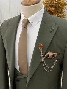 Bojoni Argeli Khaki Slim Fit Suit