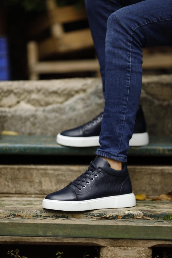 Bojoni Dover Navy Blue High Top Sneakers