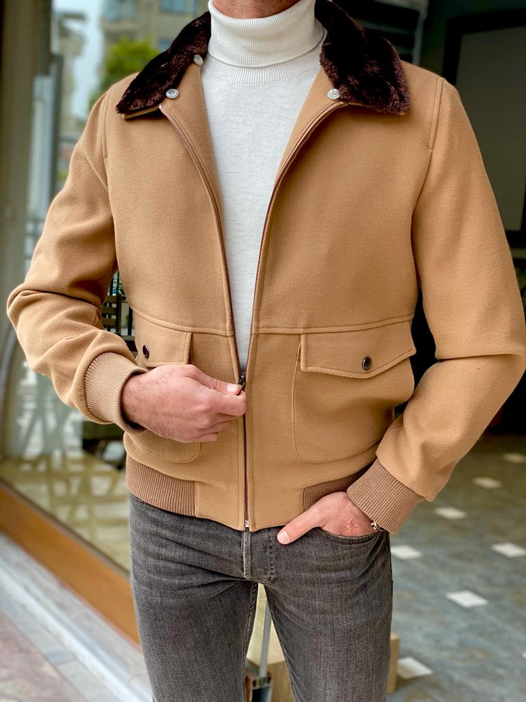 Bojoni Empire Beige Slim Fit Coat-baagr.myshopify.com-Jacket-BOJONI