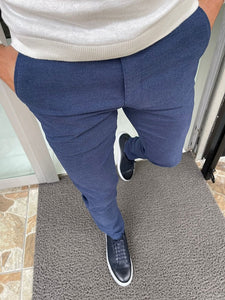 Bastoni  Indigo Slim Fit Cotton Lycra Pants-baagr.myshopify.com-Pants-BOJONI