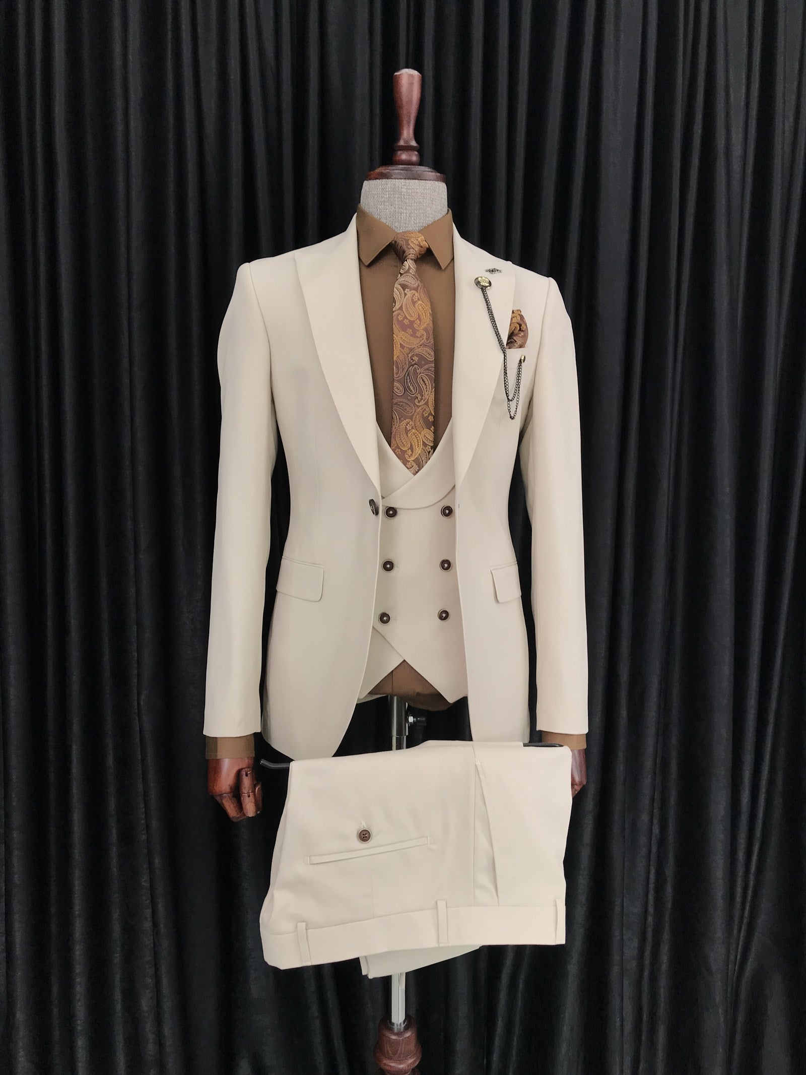 Bojoni Montreal Slim Fit Beige Suit