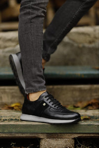 Bojoni Dover Black Mid Top Sneakers