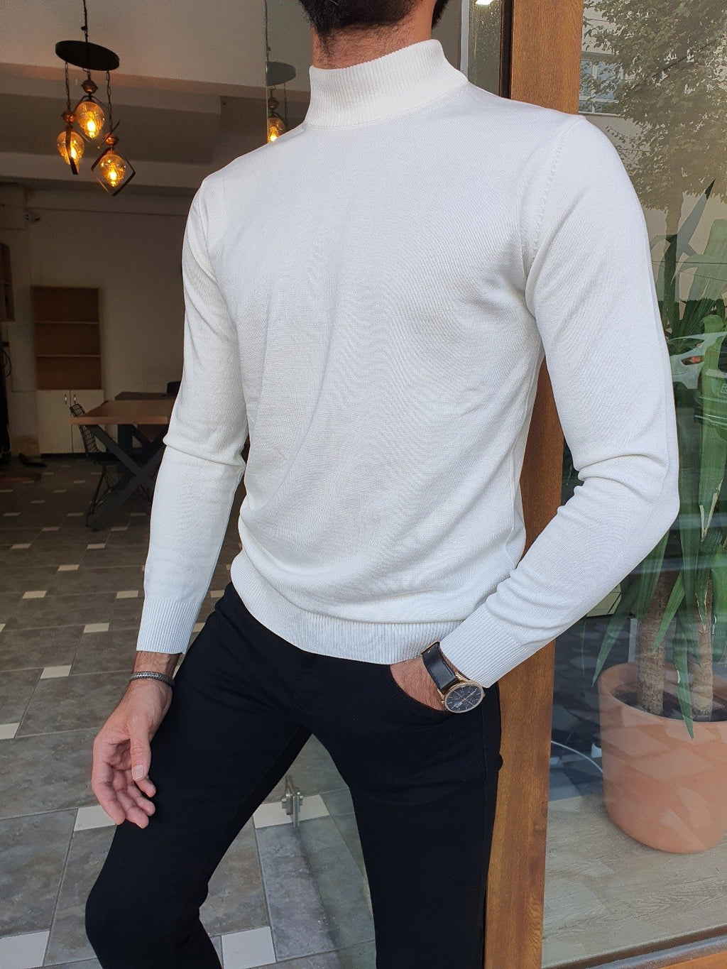 Bojo Slim Fit Long Sleeve White Sweater-baagr.myshopify.com-sweatshirts-BOJONI