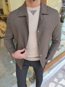 Clemson Brown Slim Fit Plaid Jacket-baagr.myshopify.com-Jacket-brabion