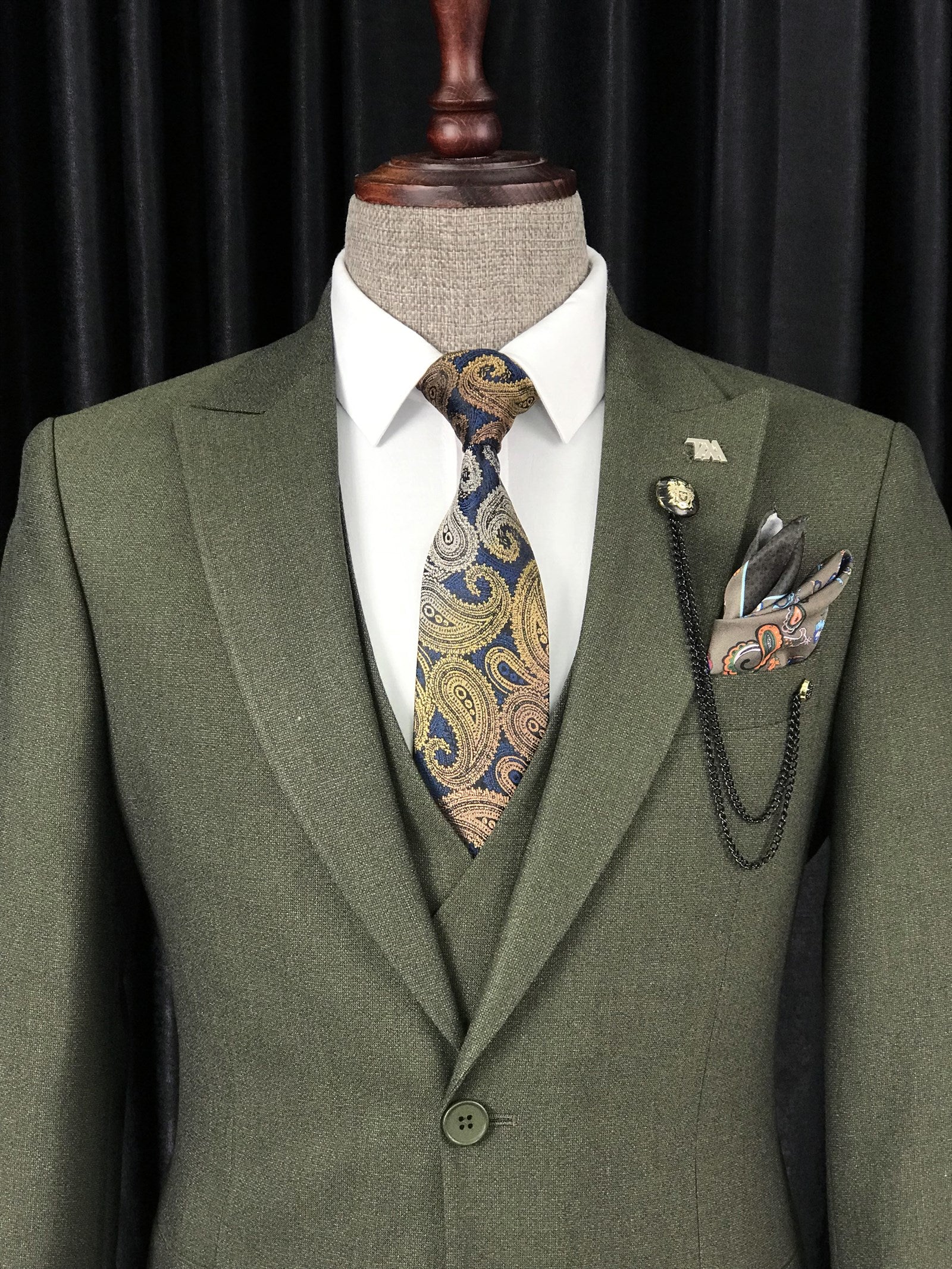 Bojoni Amato Slim Fit Khaki Suit