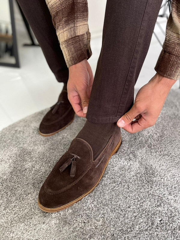Bojo Brown Suede Tassel Loafers-baagr.myshopify.com-shoes2-BOJONI