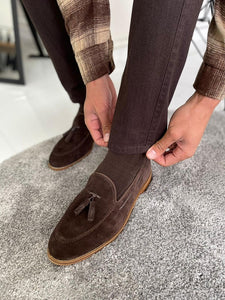 Bojo Brown Suede Tassel Loafers-baagr.myshopify.com-shoes2-BOJONI