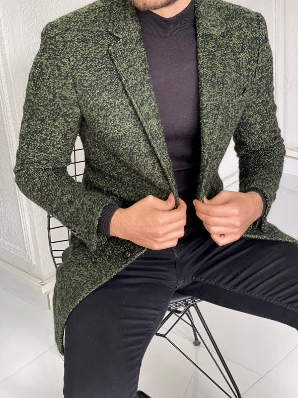 Clemson Green Slim Fit Wool Long Coat-baagr.myshopify.com-Jacket-brabion