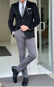 Bojo Special Black Slim Fit Wool Blazer-baagr.myshopify.com-blazers-BOJONI