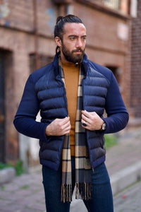 Rick Slim Fit Dark Blue Stuffed Jacket