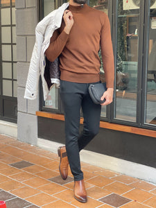 Bojo Slim Fit Long Sleeve Coffee Turtleneck-baagr.myshopify.com-sweatshirts-BOJONI