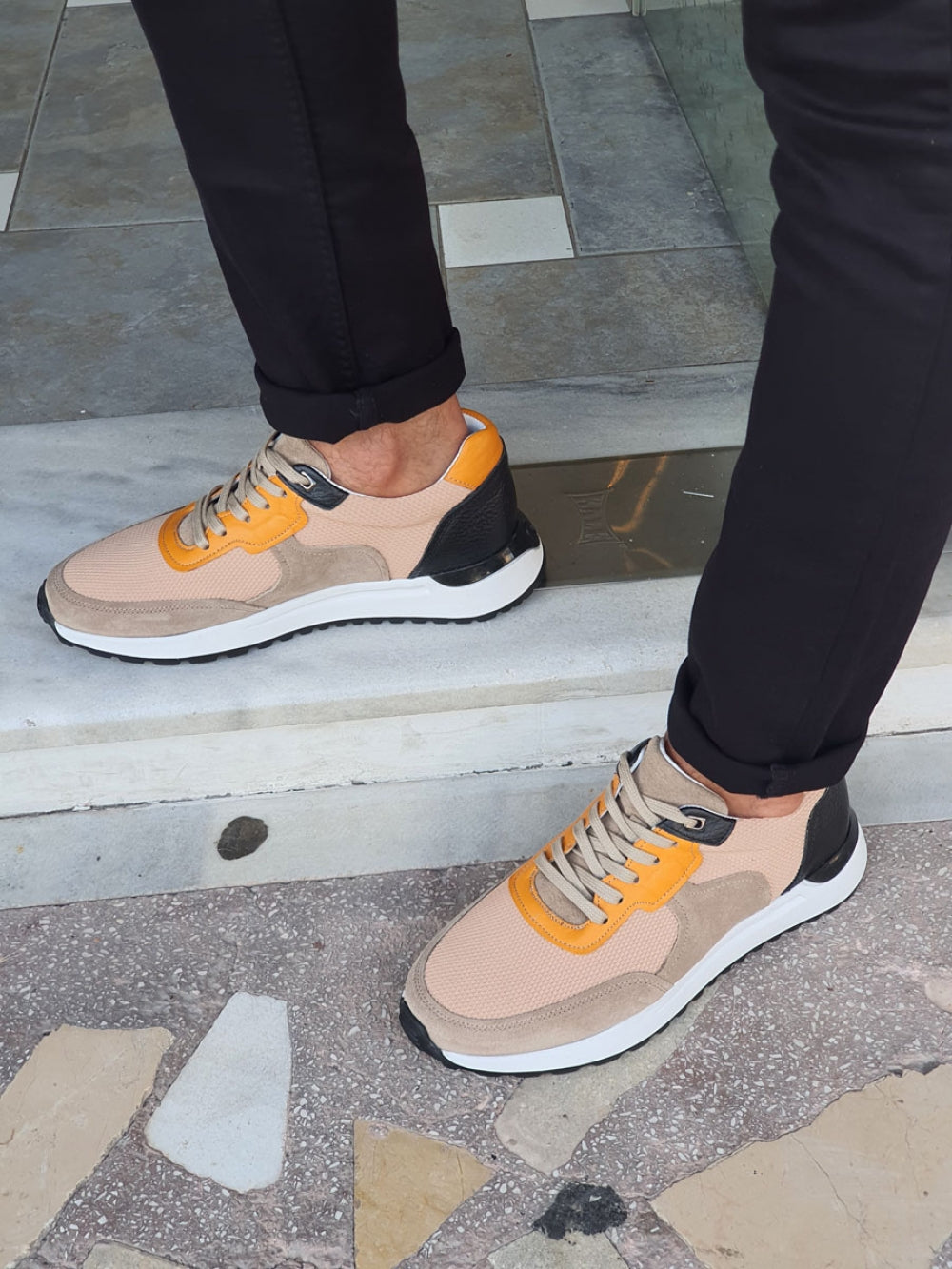 Bano Yellow Lace-up Suede Leather Shoes-baagr.myshopify.com-shoes2-brabion