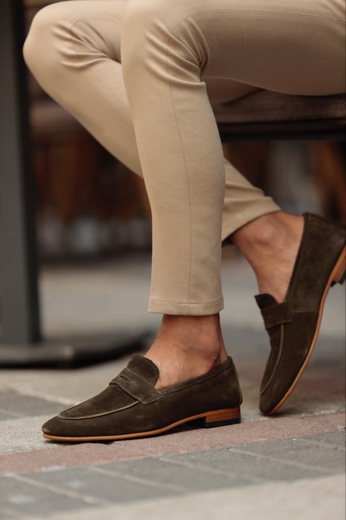 Ace Neolite Khaki Suede Loafers