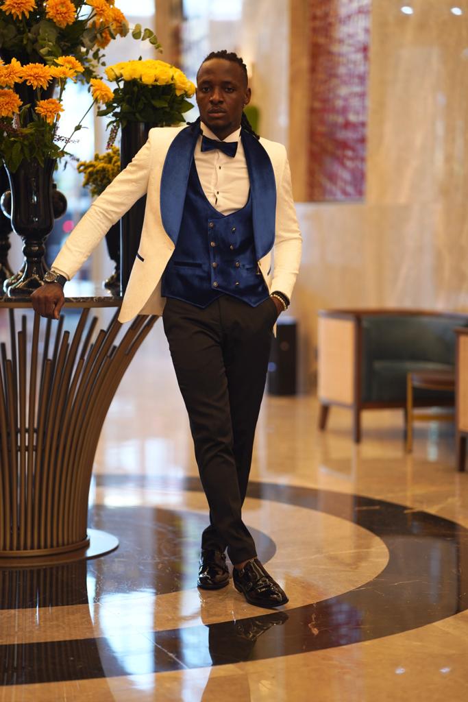 Ace Custom Slim Fit White Tuxedo