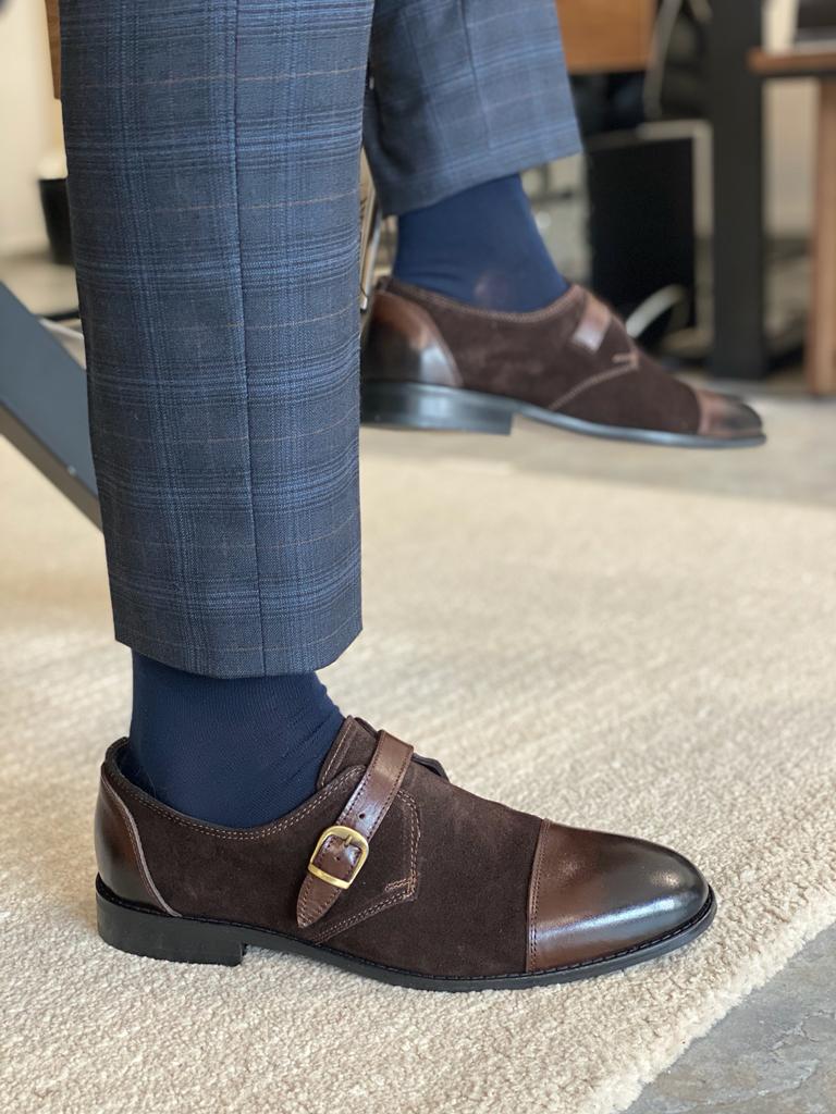 Bojoni Lorentti Brown Suede Buckle Shoes-baagr.myshopify.com-shoes2-BOJONI