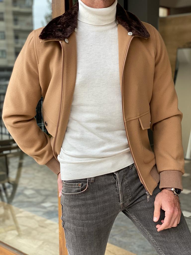 Bojoni Empire Beige Slim Fit Coat-baagr.myshopify.com-Jacket-BOJONI