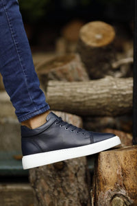 Bojoni Dover Navy Blue High Top Sneakers