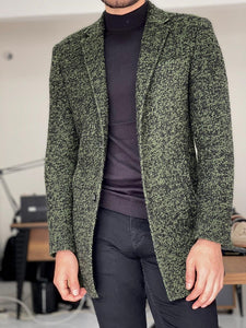 Clemson Green Slim Fit Wool Long Coat-baagr.myshopify.com-Jacket-brabion