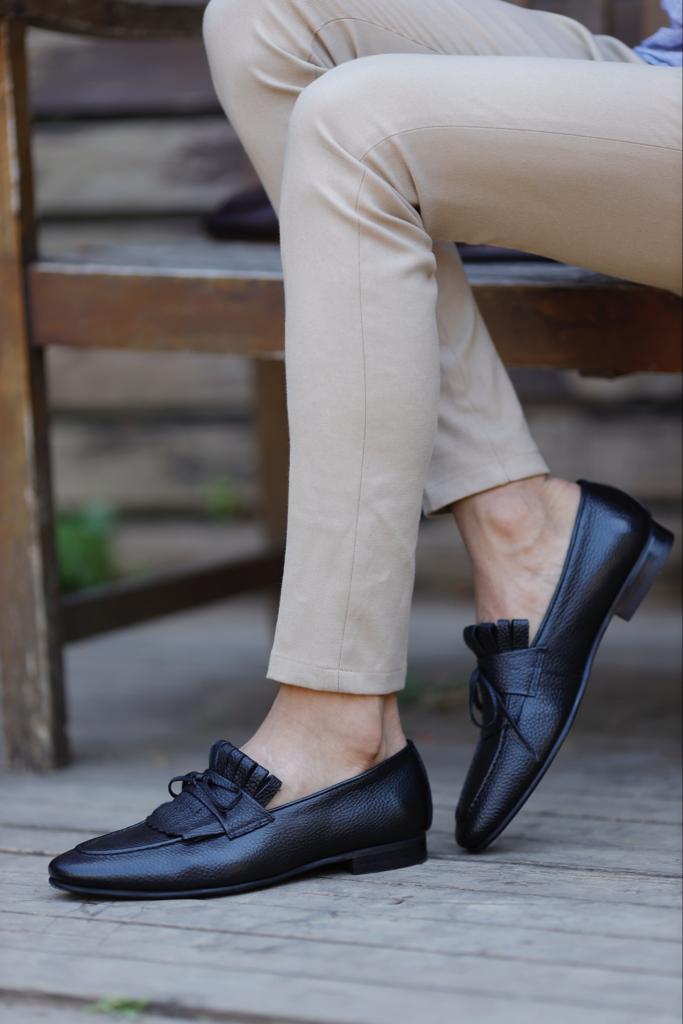 Bojoni Uluwatu Double Buckle Black Detailed Loafer