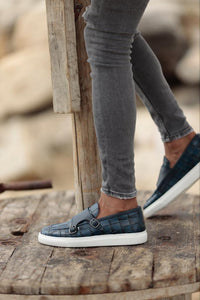 Ace Eva Sole Croc Detailed Blue Casual Shoes