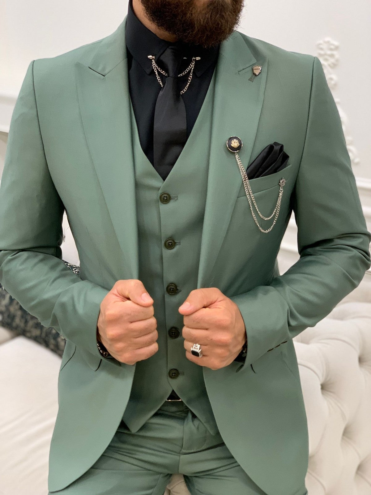 Montreal Water Green Slim Fit Suit-baagr.myshopify.com-1-BOJONI