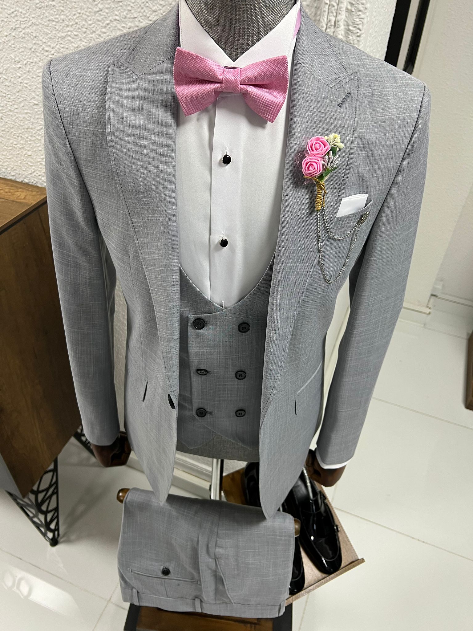 Louis Slim Fit High Quality Grey Business Suit