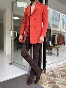 Verno Tile Slim Fit Double Breasted Wool Long Coat-baagr.myshopify.com-Jacket-BOJONI