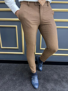 Rick Slim Fit Camel Trousers