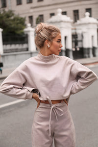 Shortened Sweatshirt Suede Suit-baagr.myshopify.com-dress.-BOJONI