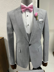 Louis Slim Fit High Quality Grey Business Suit